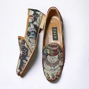 Zalo Shoes Winter Snowmen stitching design - size Womens US 7.5 N